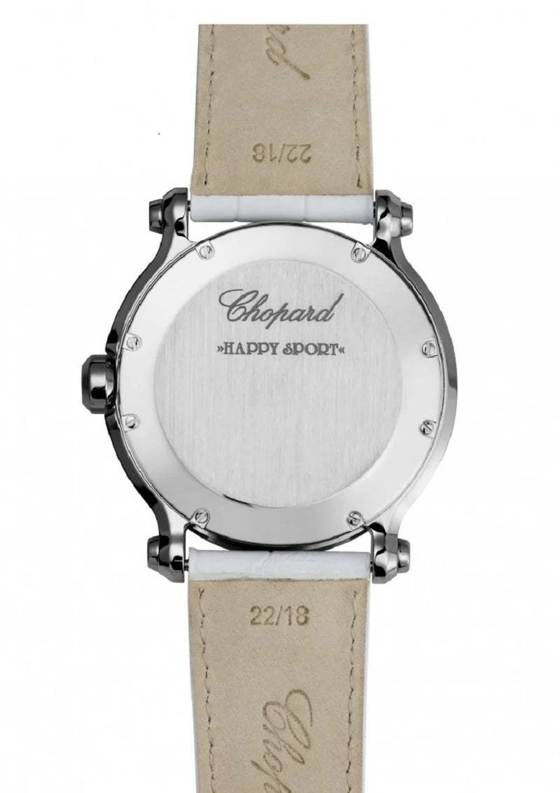 Unworn  Happy Sport XL, Stainless Steel and Diamonds, 5 Floating Diamonds, 42Mm, Ref# 288525-3003, Box and Papers