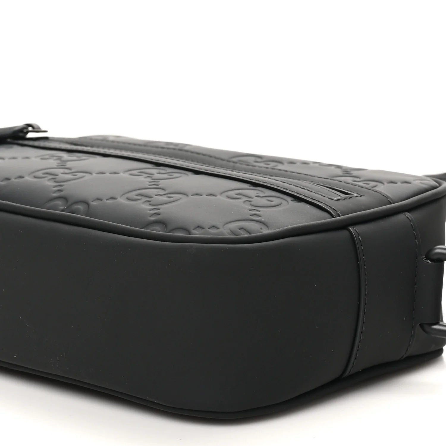 Rubber Effect Calfskin GG Mini Crossbody Bag Black