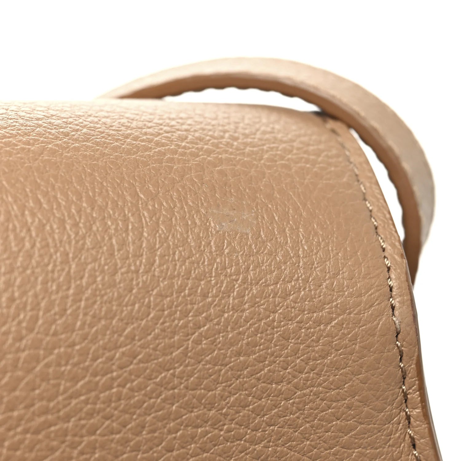 Grained Calfskin Small Marcie Saddle Bag Light Tan