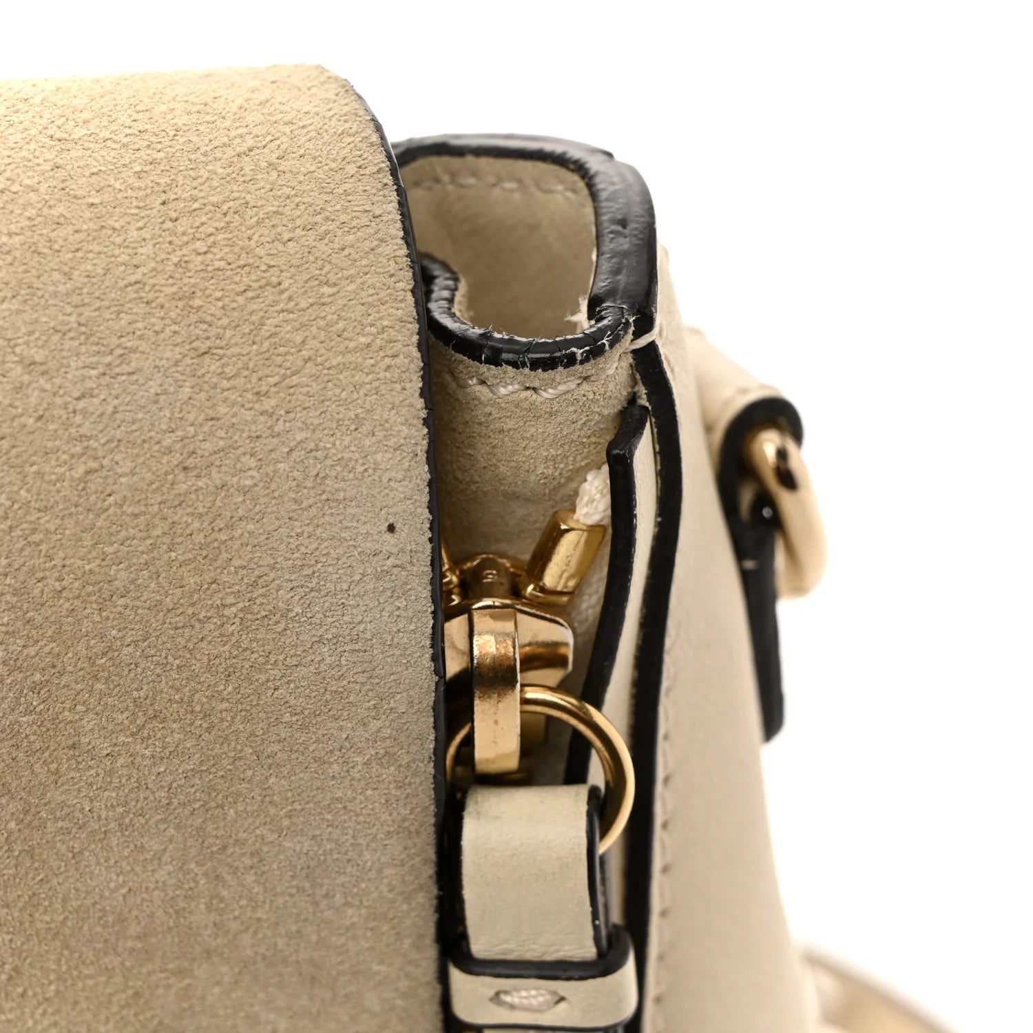 Suede Calfskin Mini Faye Backpack off White