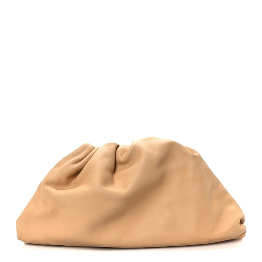 Smooth Butter Calf the Pouch Oversized Clutch Almond