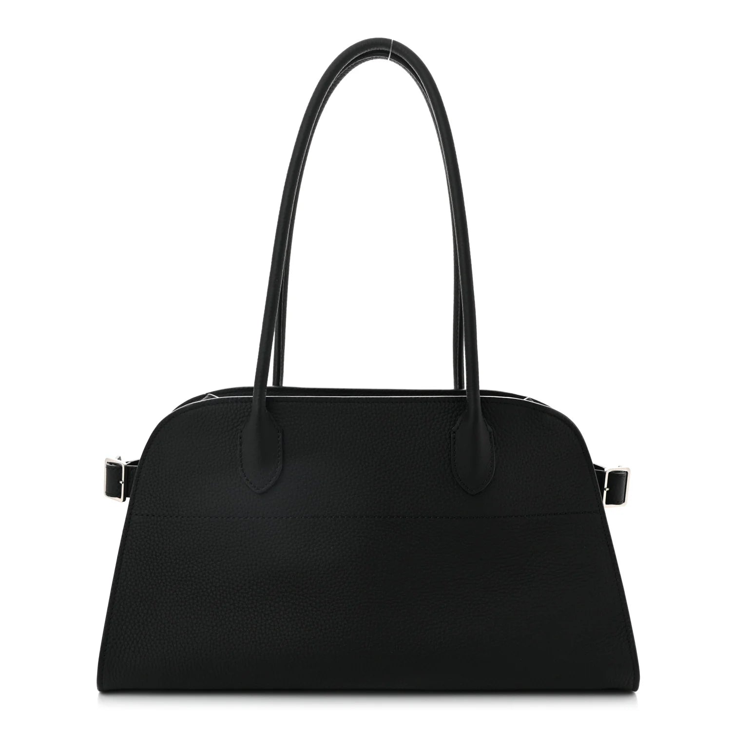 Matte Grained Calfskin Margaux Shoulder 12 Black