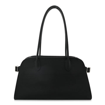 Matte Grained Calfskin Margaux Shoulder 12 Black