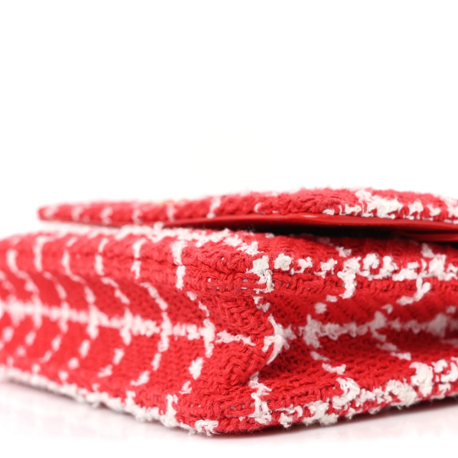 Tweed Quilted  19 Wallet on Chain WOC Red White