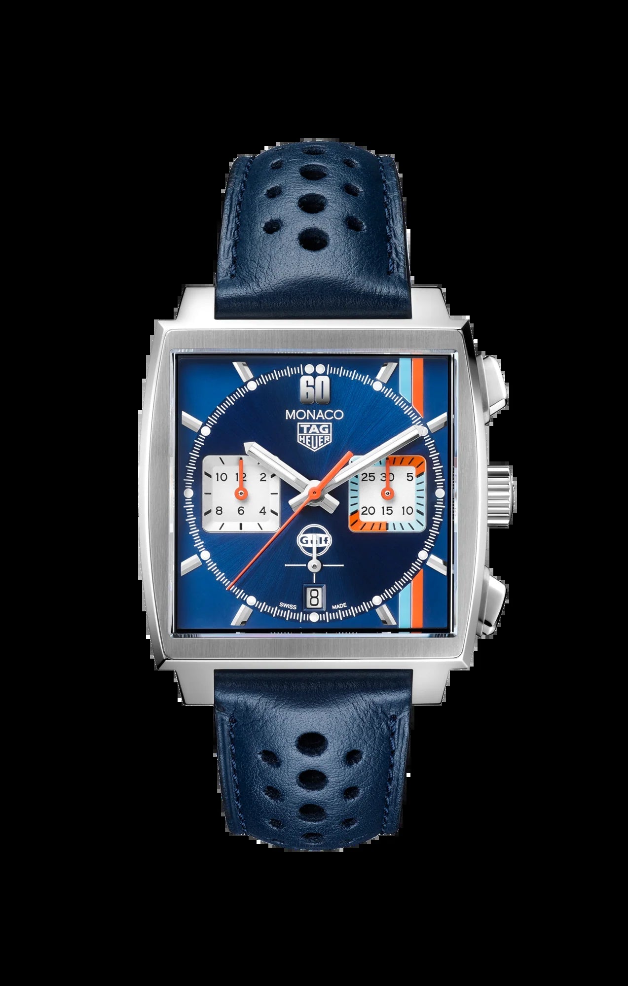 Unworn  Monaco Gulf, Chronograph Automatic, Stainless Steel, 39Mm, Ref# CBL2115.FC6494, Box and Papers