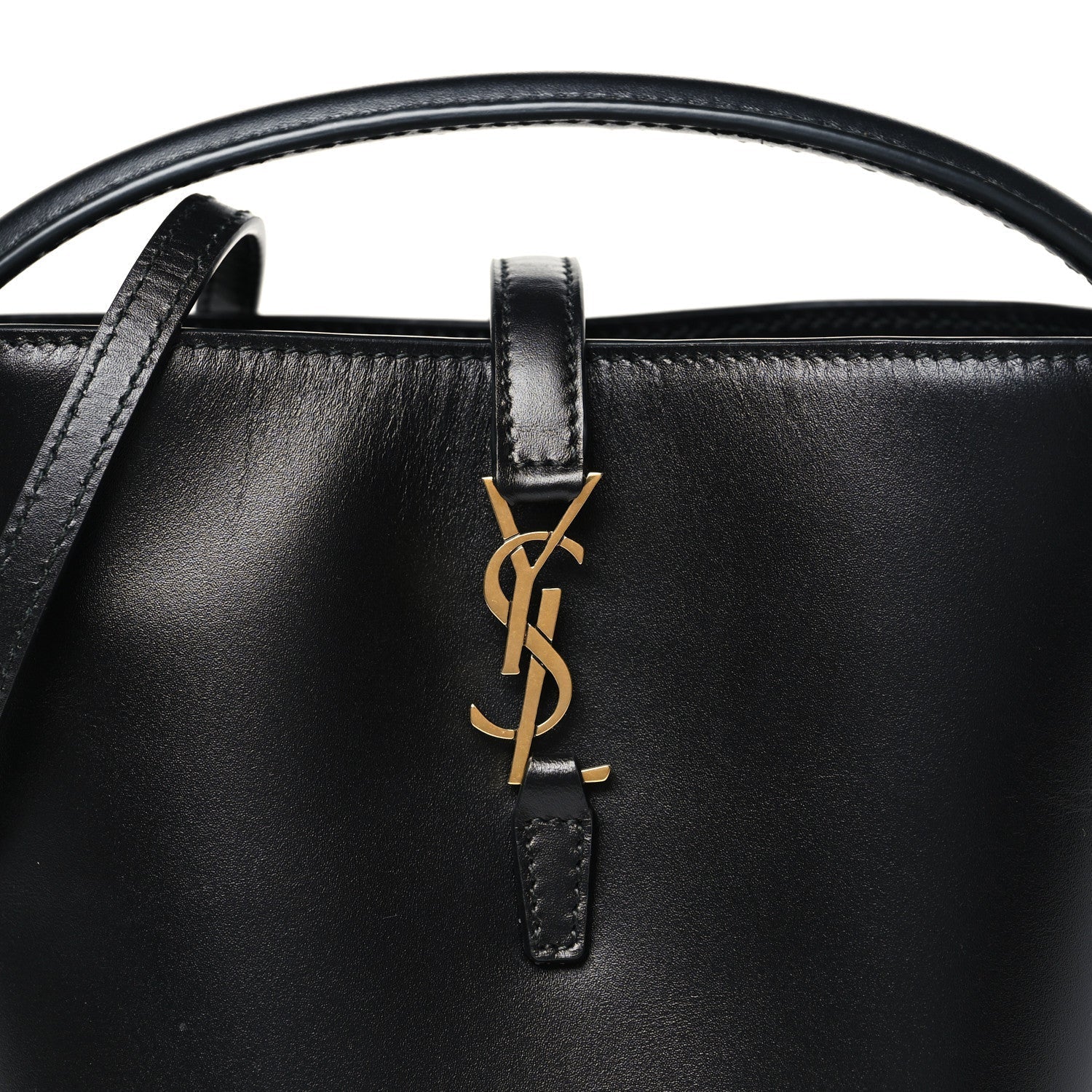 Shiny Calfskin Le 37 Mini Bucket Bag Black