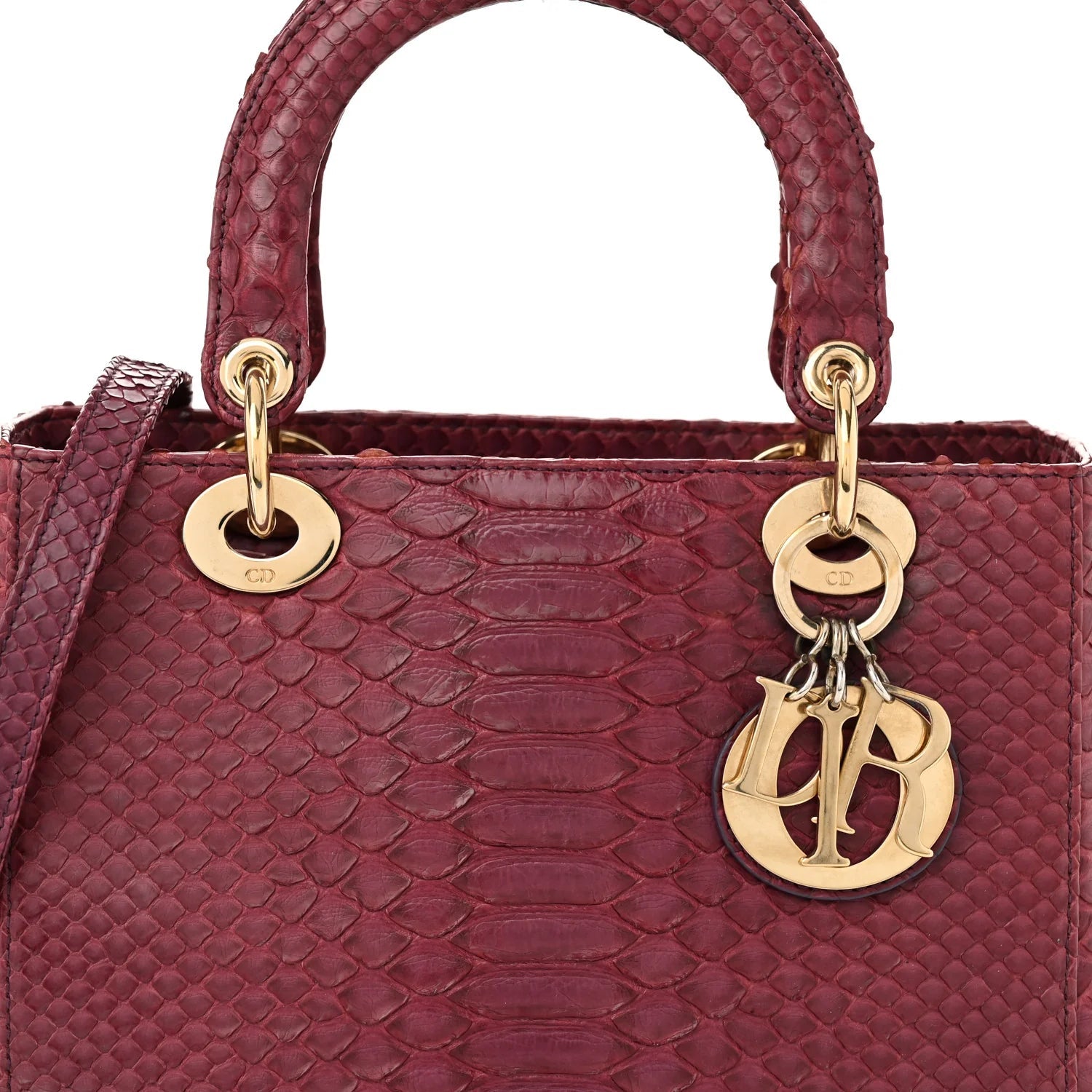 Snakeskin Medium Lady Dior Purple