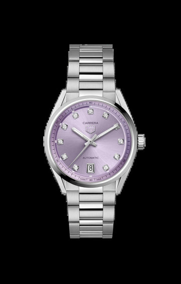 Unworn  Carrera Calibre 7 Date, Stainless Steel and Diamonds, 36Mm, Ref# WBN2319.BA0001, Box & Papers