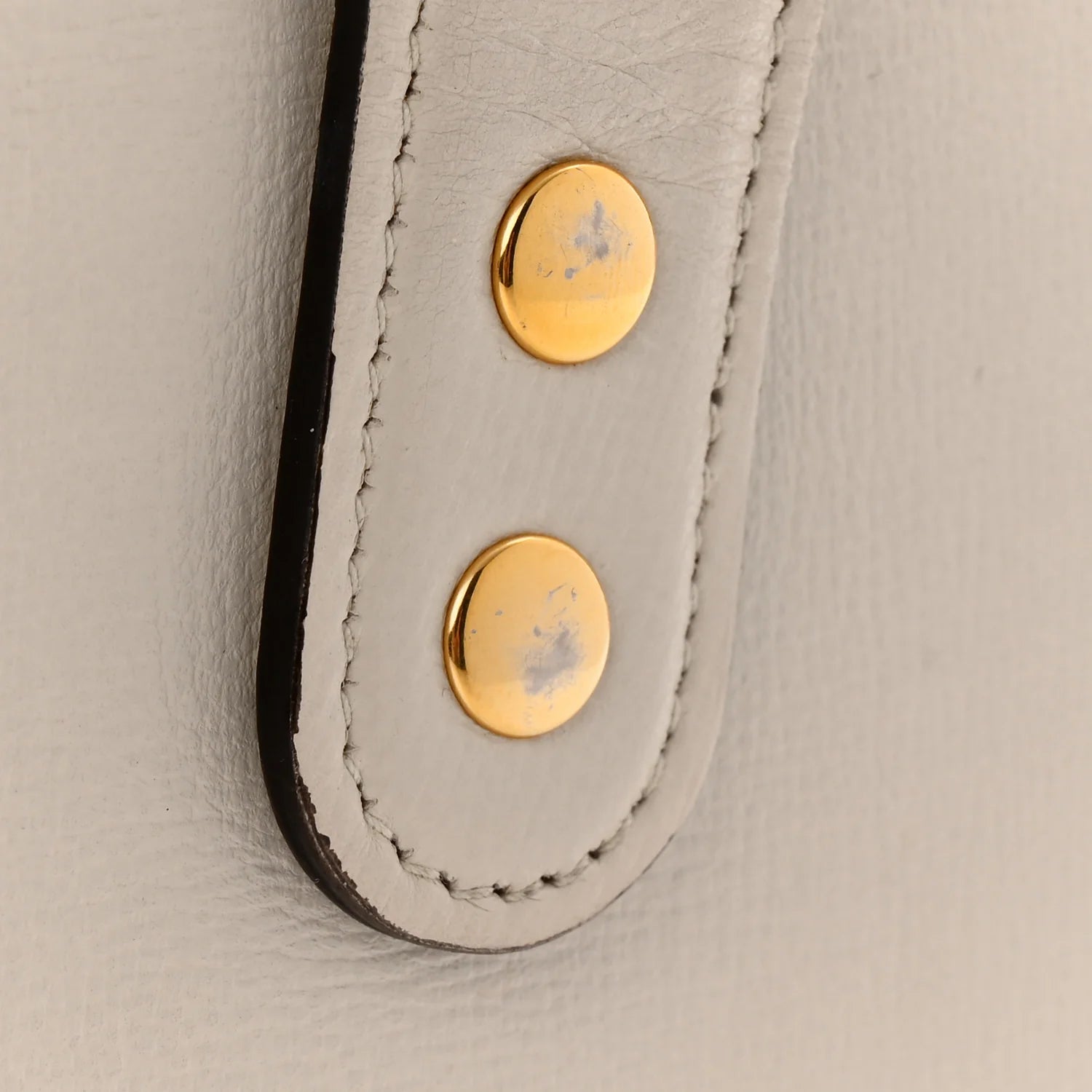 Textured Calfskin Small Horsebit 1955 Foldover Top Handle Bag Mystic White