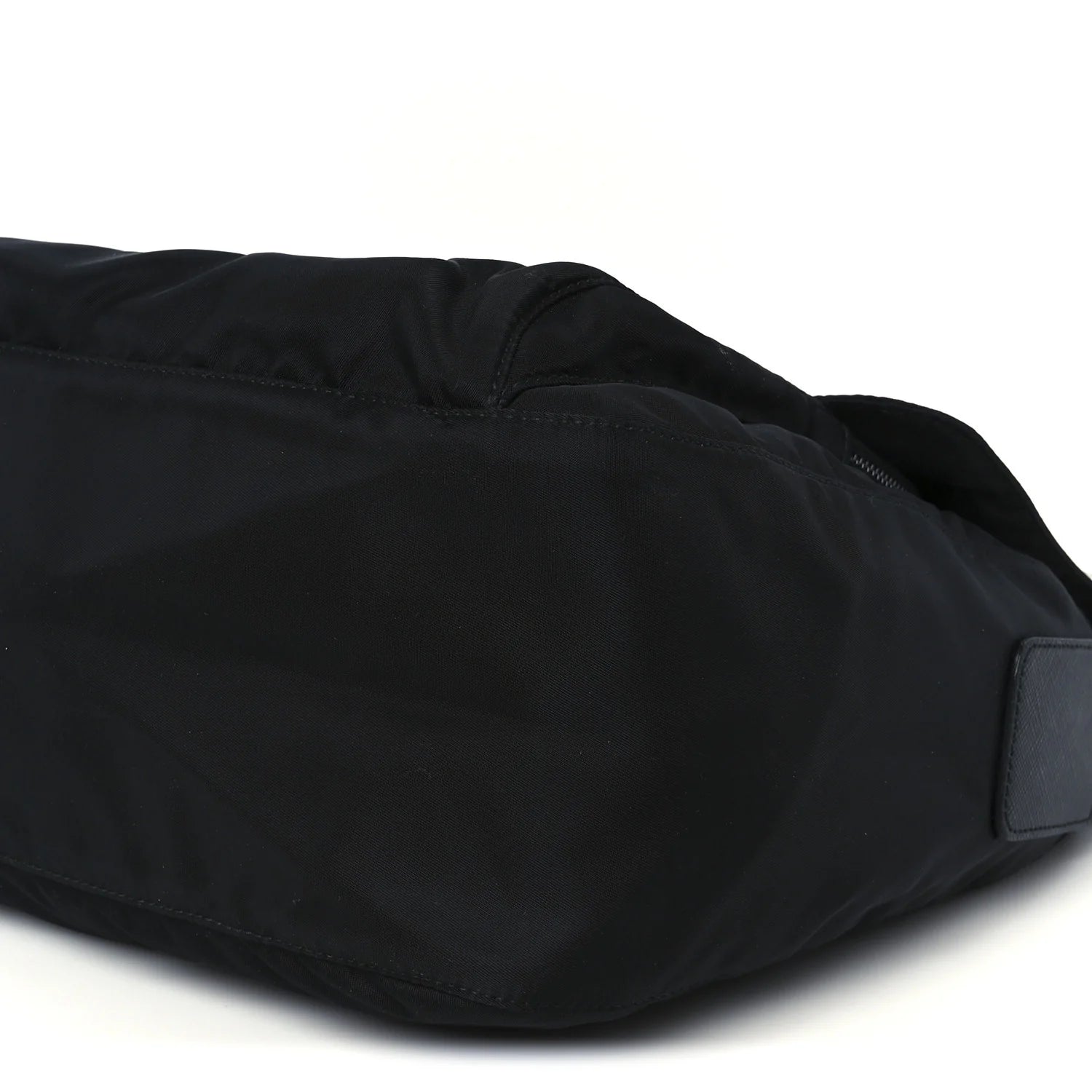 Tessuto Nylon Saffiano Double Buckle Messenger Shoulder Bag Black