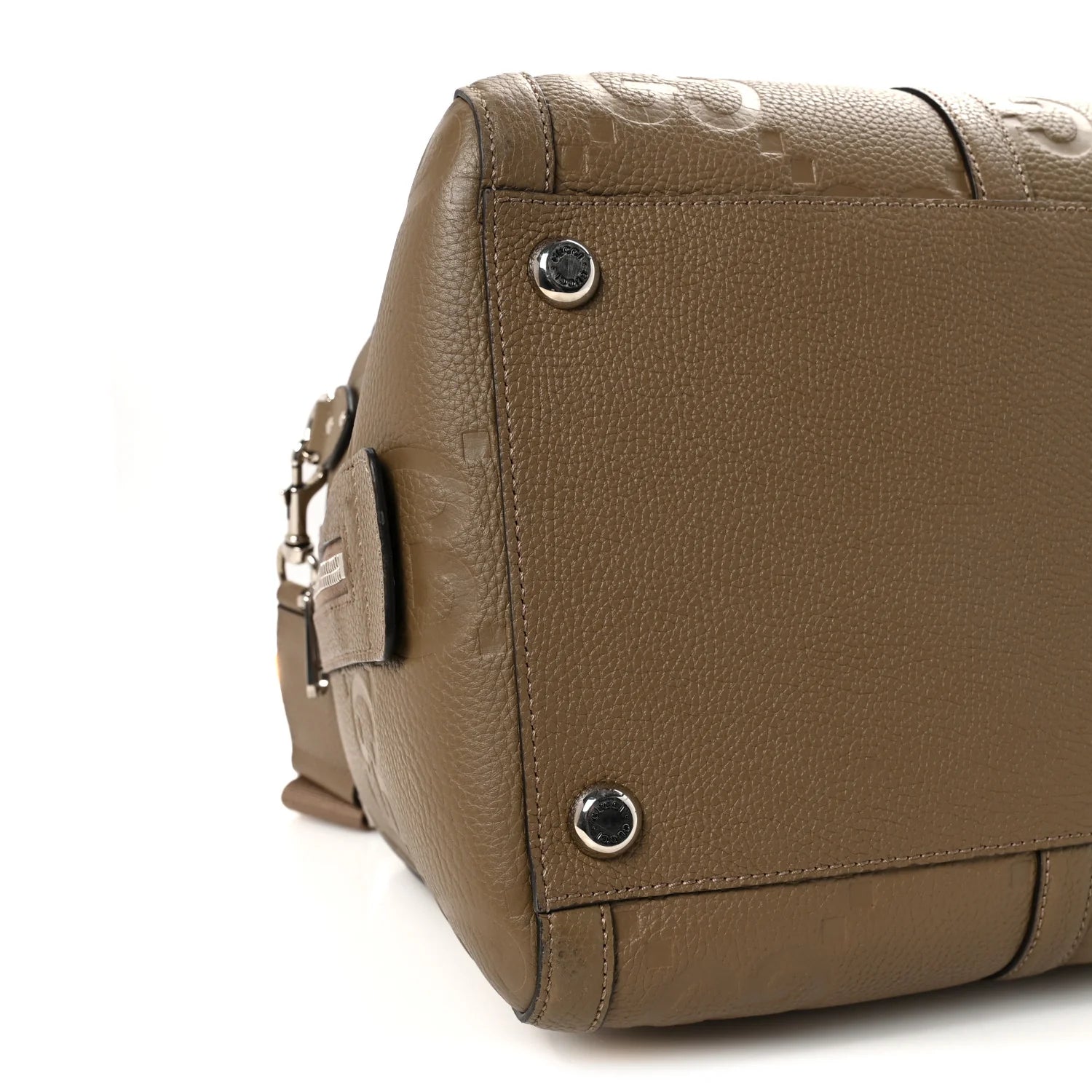 Piuma Calfskin Jumbo GG Embossed Large Duffle Bag Good Taupe