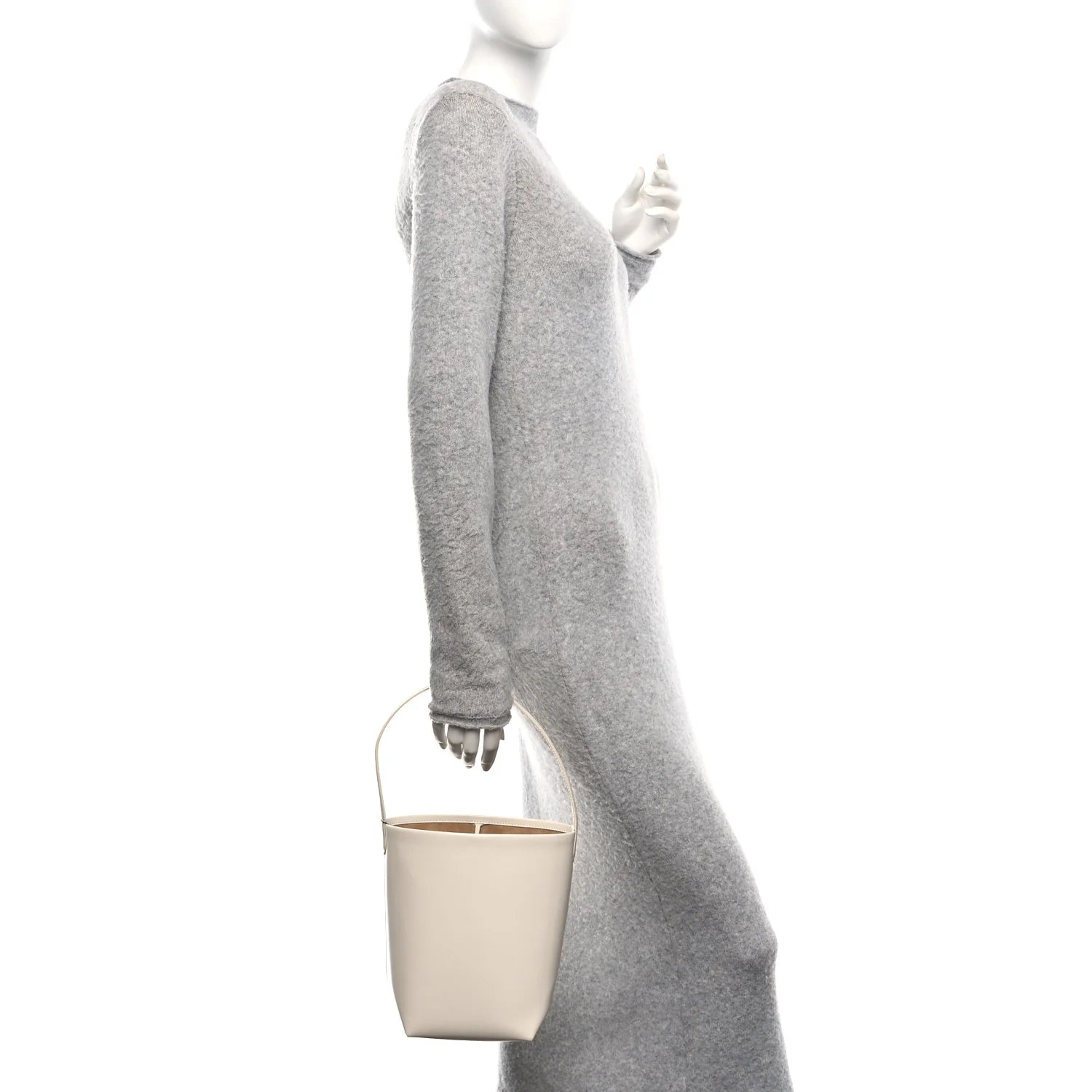 Shiny Calfskin Small N/S Park Tote Ivory