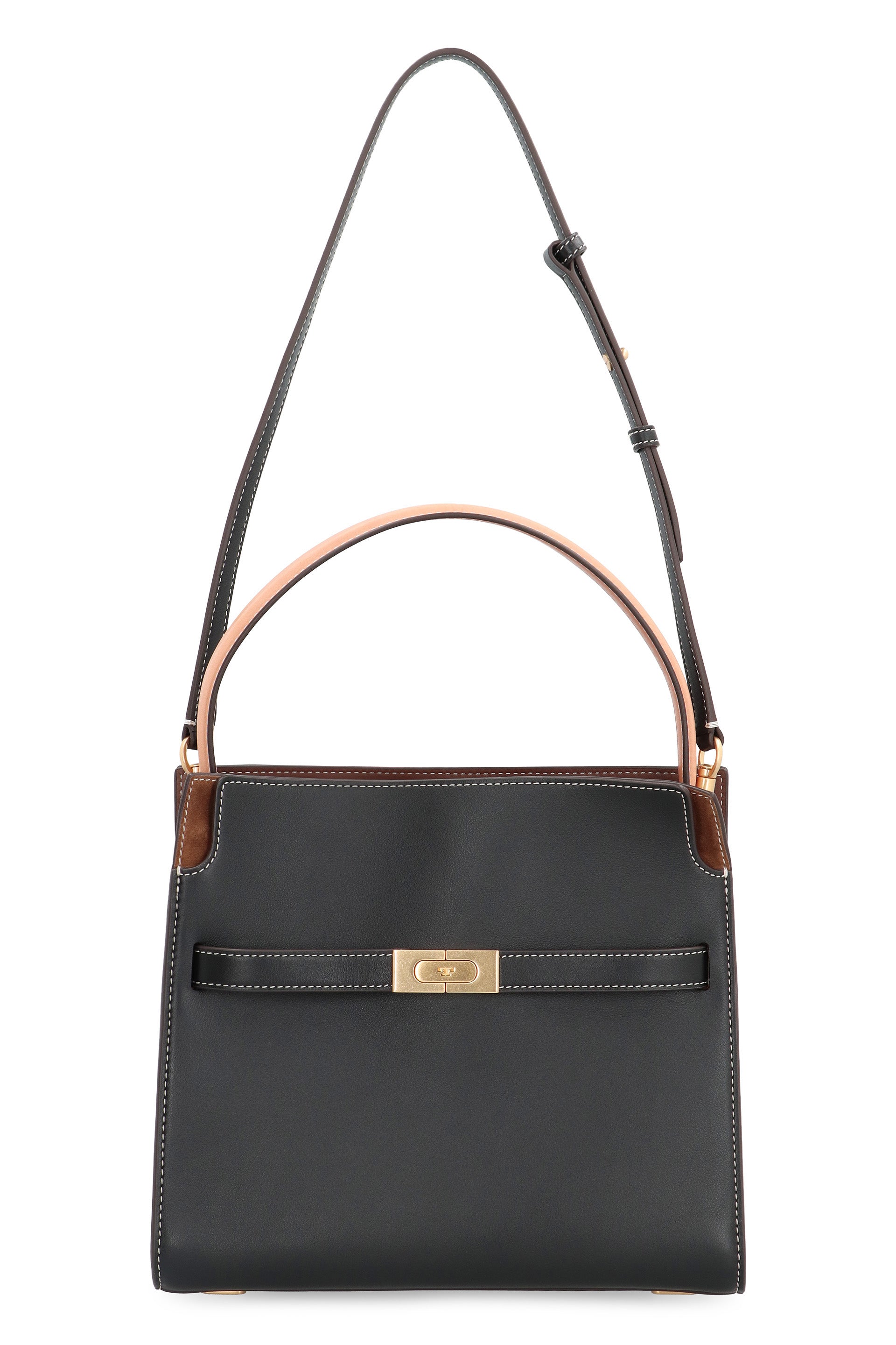CONTRASTING STITCHING and GOLD DETAILS, SINGLE HANDLE and ADJUSTABLE and REMOVABLE SHOULDER STRAP.