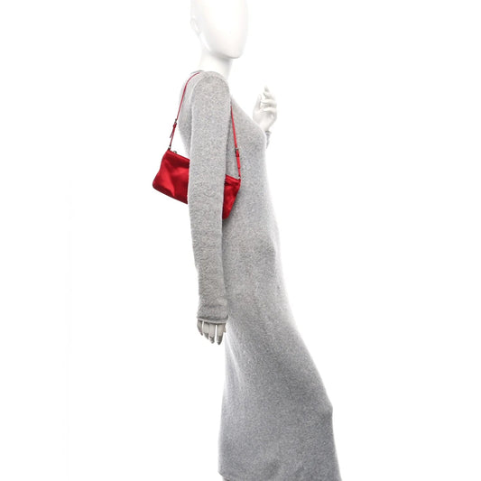 Satin Pochette Bag Red