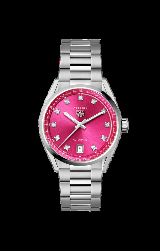 Unworn  Carrera Calibre 7 Date, Stainless Steel and Diamonds, 36Mm, Ref# WBN2318.BA0001, Box & Papers