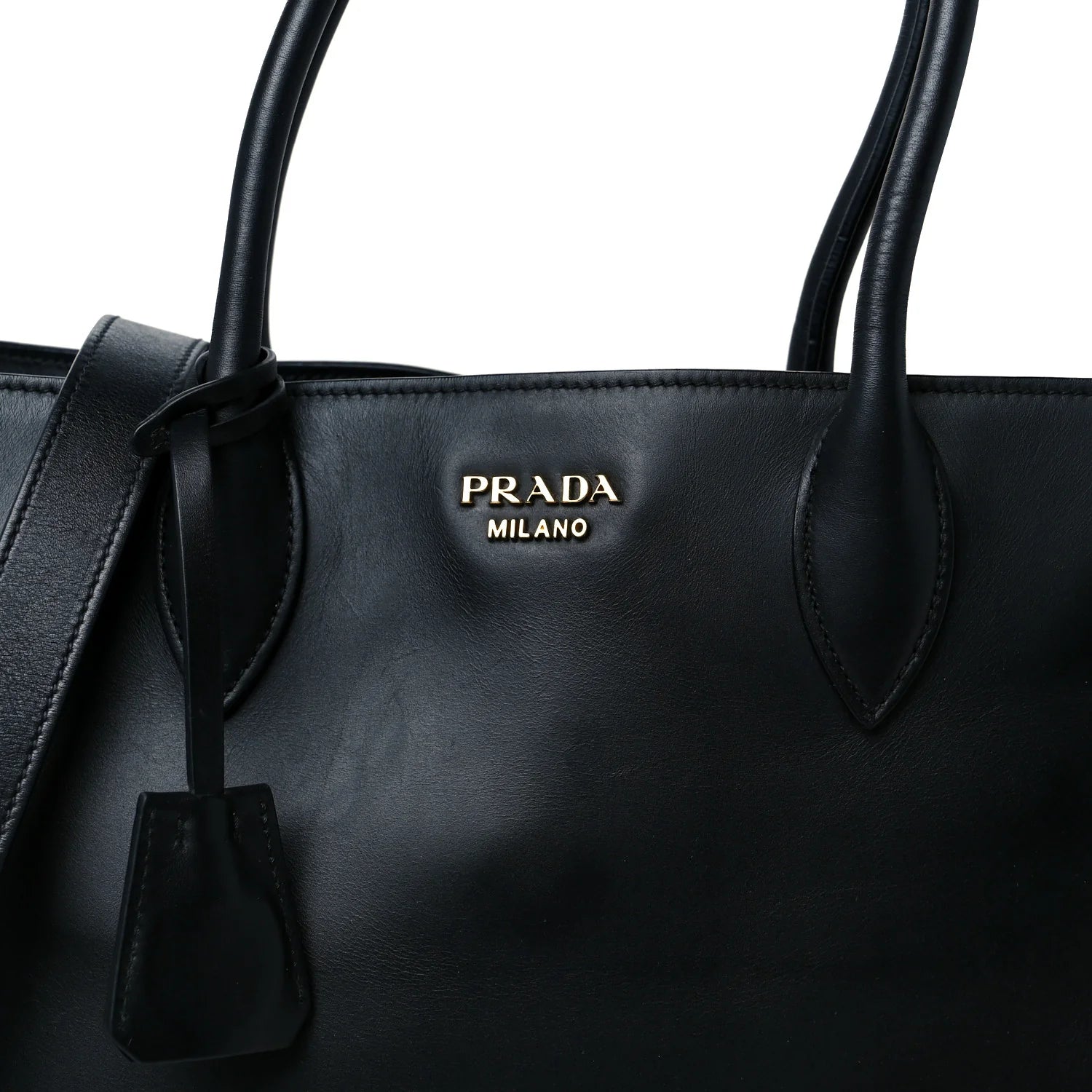 City Calfskin Medium Bibliothèque Tote Black