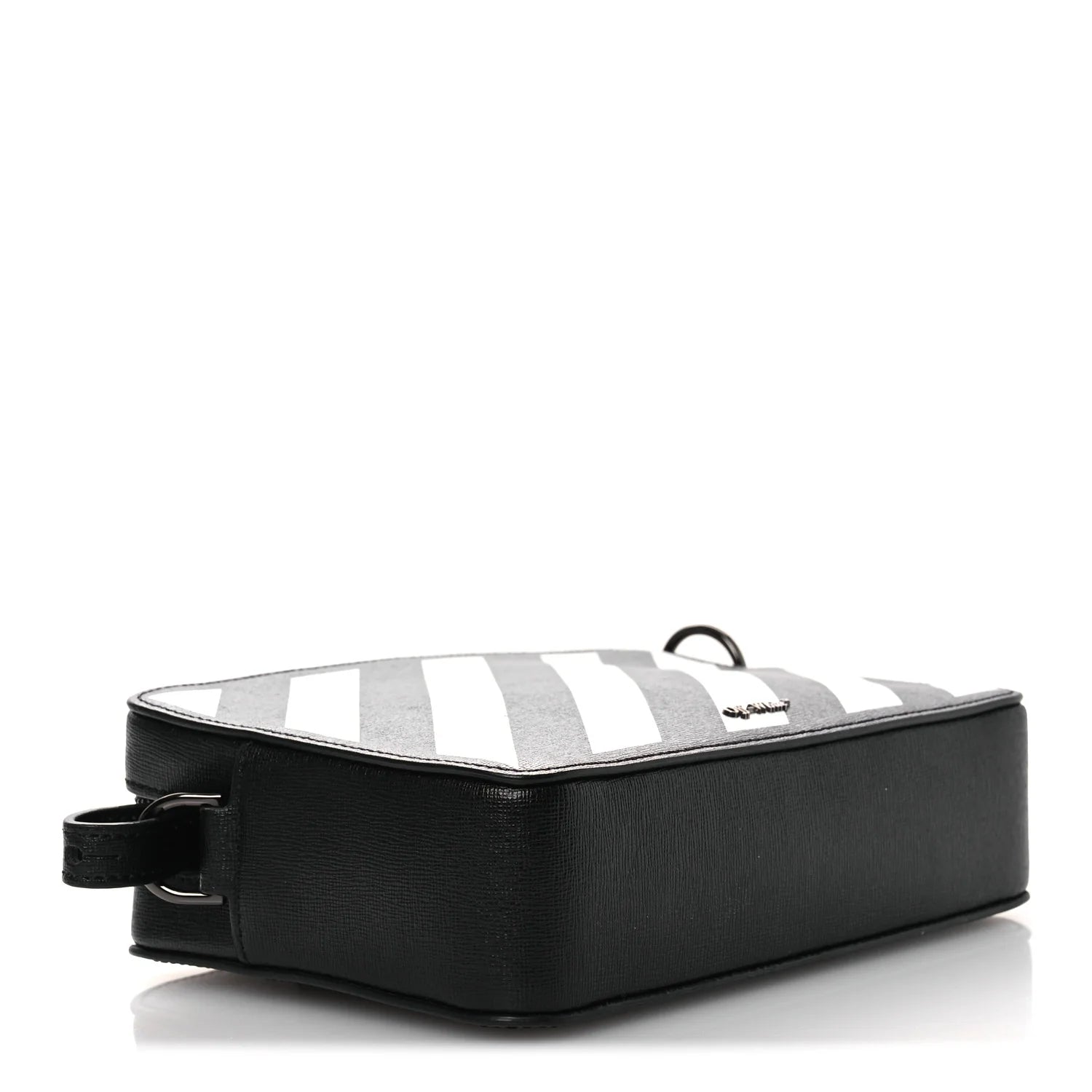 Saffiano Striped Mini Diag Bag Black White