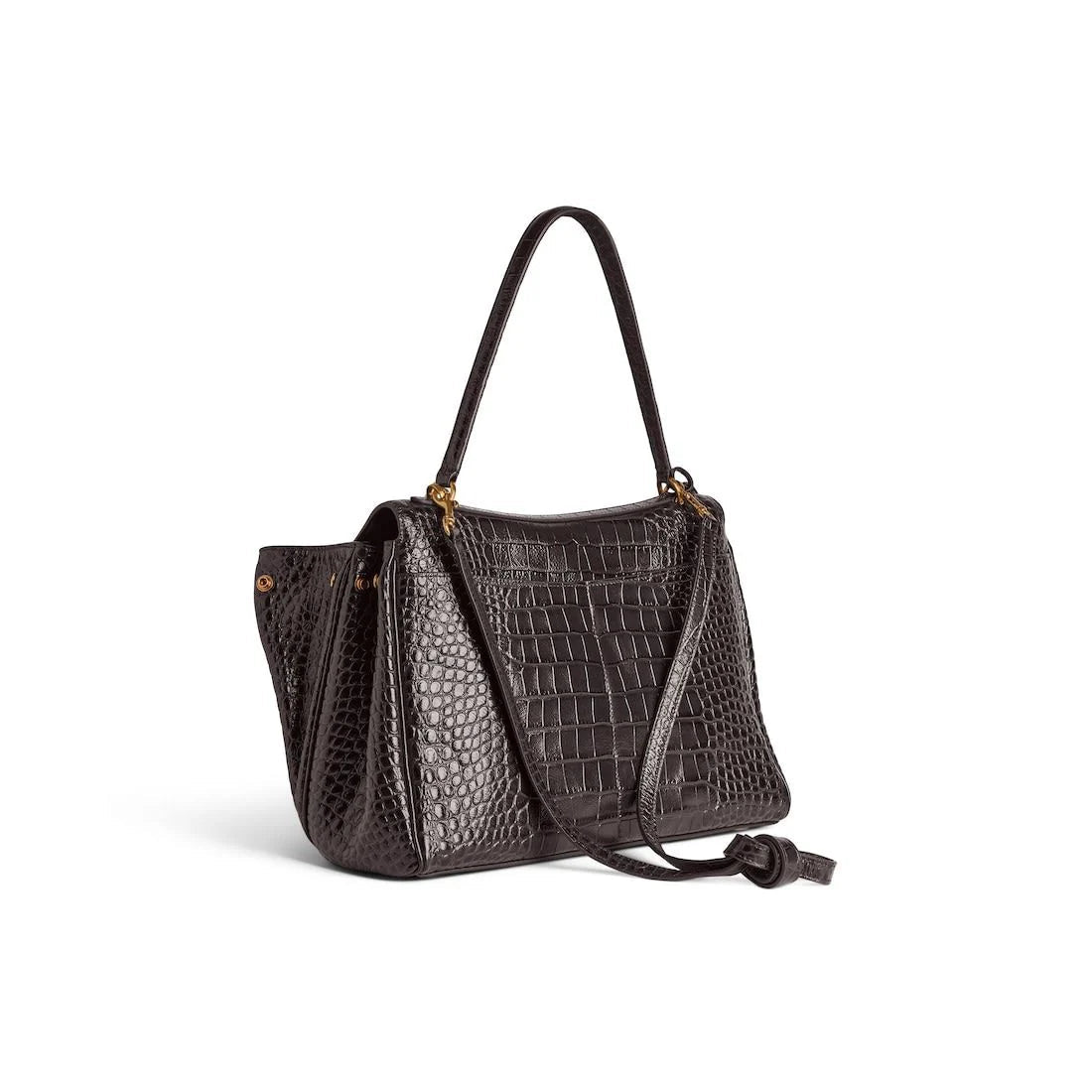 DARK BROWN LEATHER RODEO HANDBAG