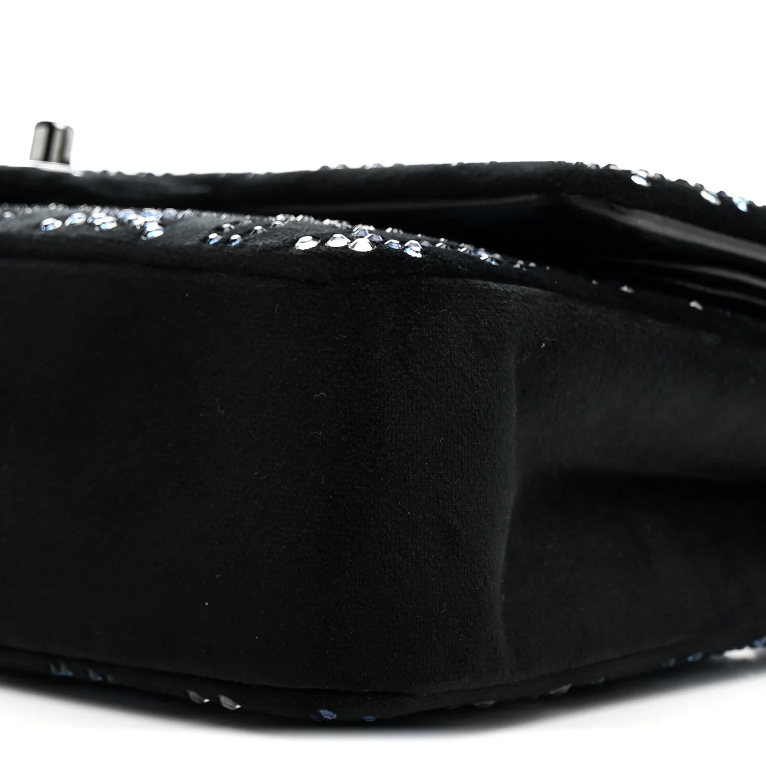 Velvet Crystal Medium Double Flap Black