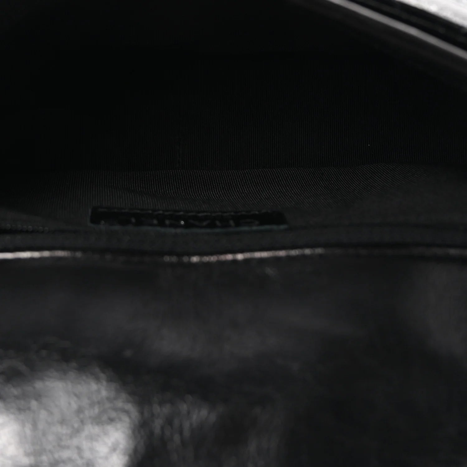 Shiny Goatskin Quilted Medium Flap Black