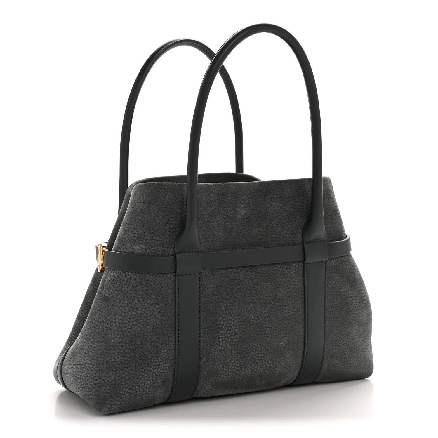 Nubuck Grained Calfskin Small Ghiera Shopper Tote Blue Navy