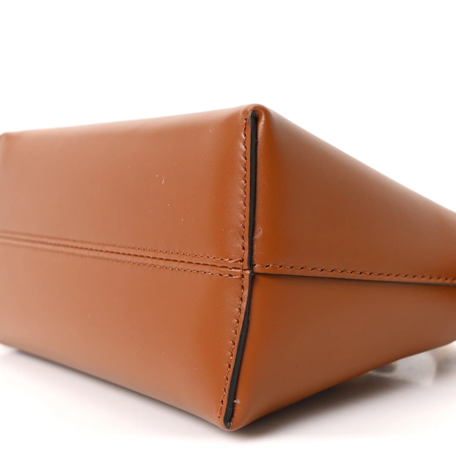 Vitello King Plexiglass Logo Embossed Mini by the Way Top Handle Boston Bag Caramello