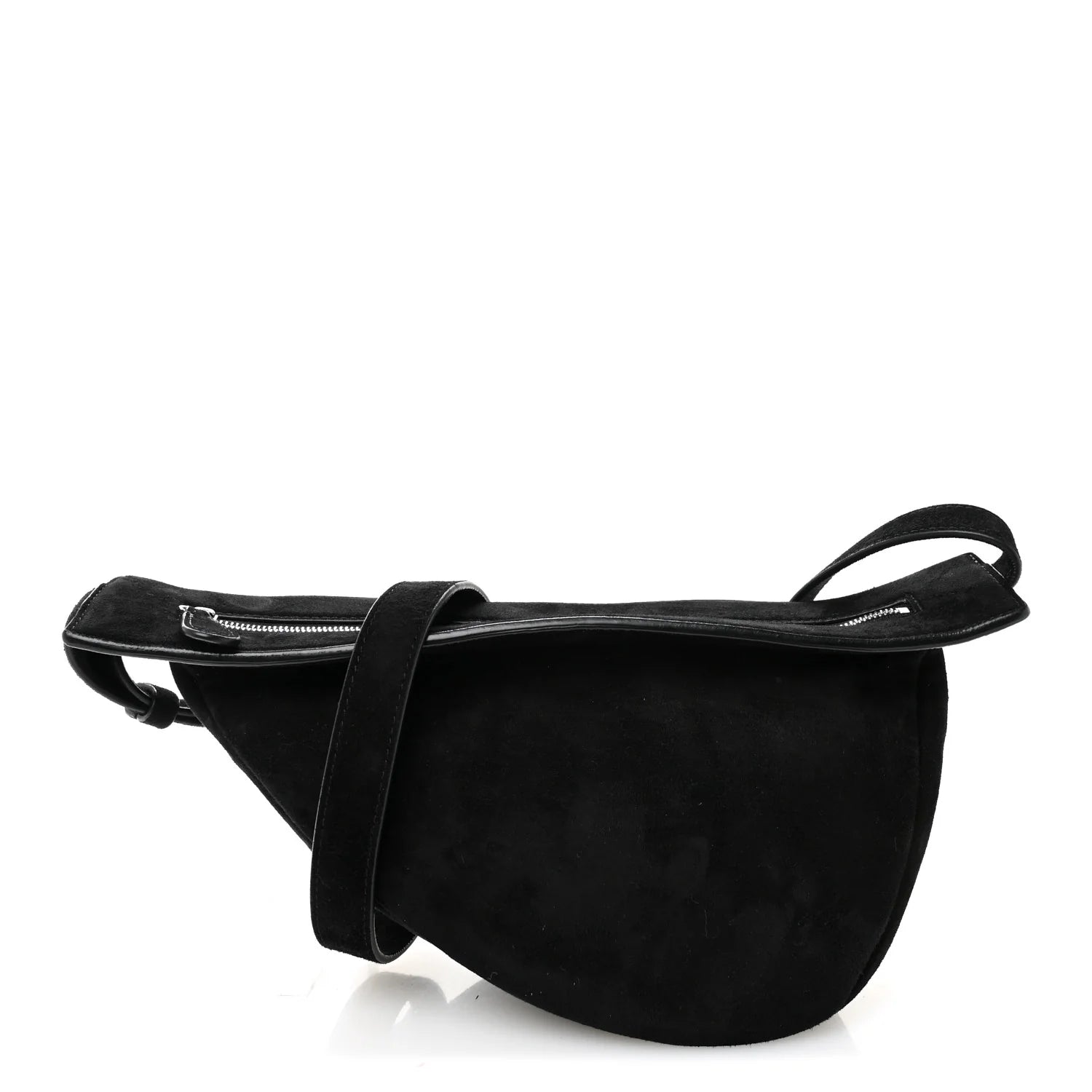 Suede Small Slouchy Banana Bag Black