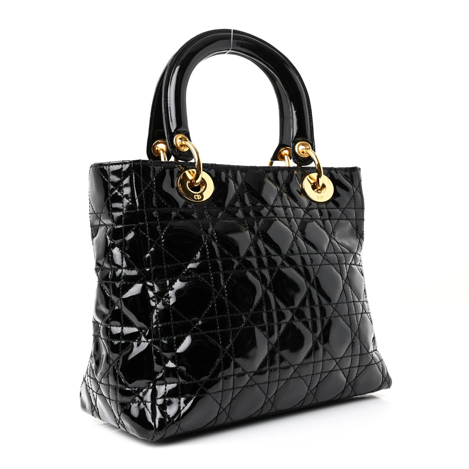 Patent Cannage Medium Lady Dior Black