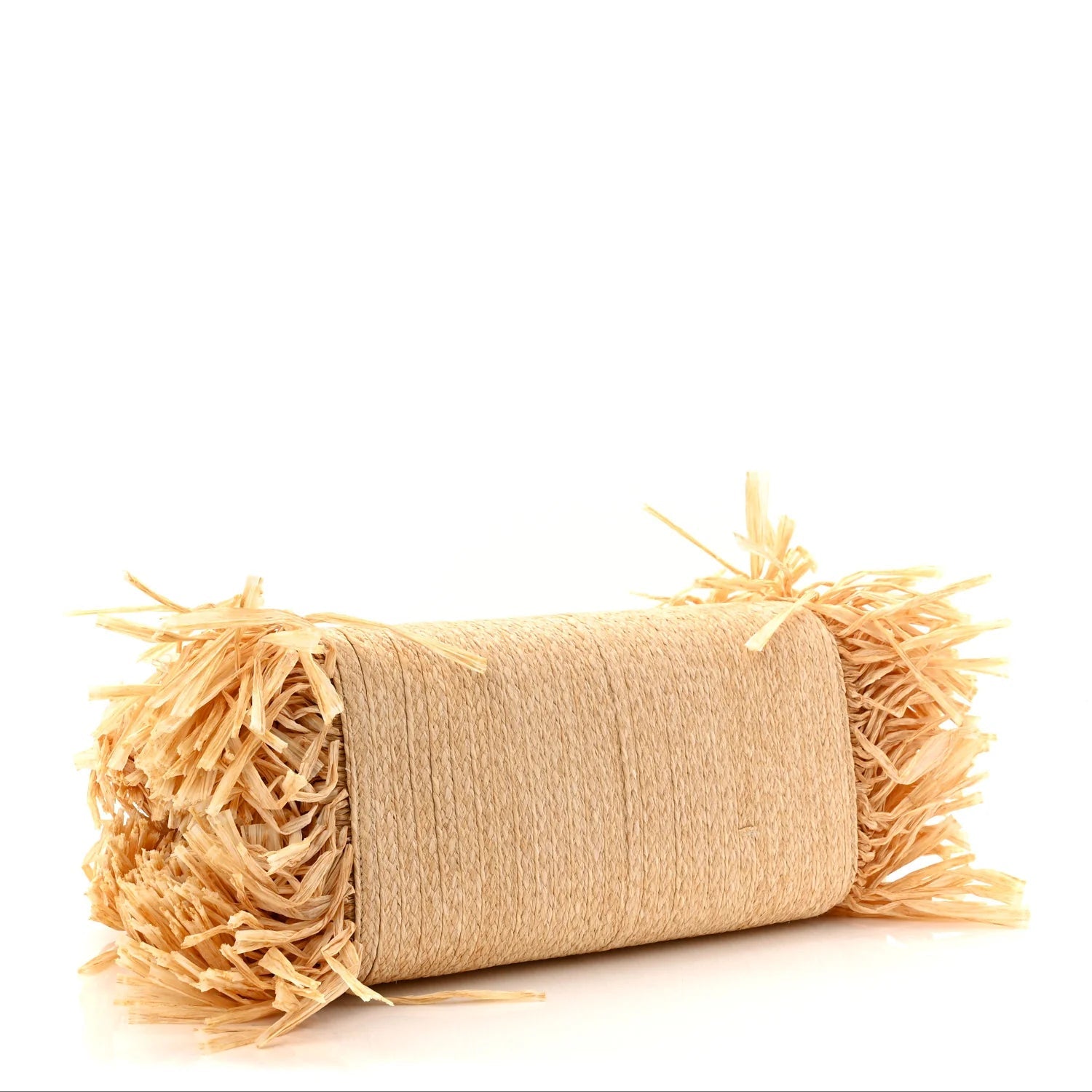 Raffia Fringe on the Coast Top Handle Tote Natural Cognac