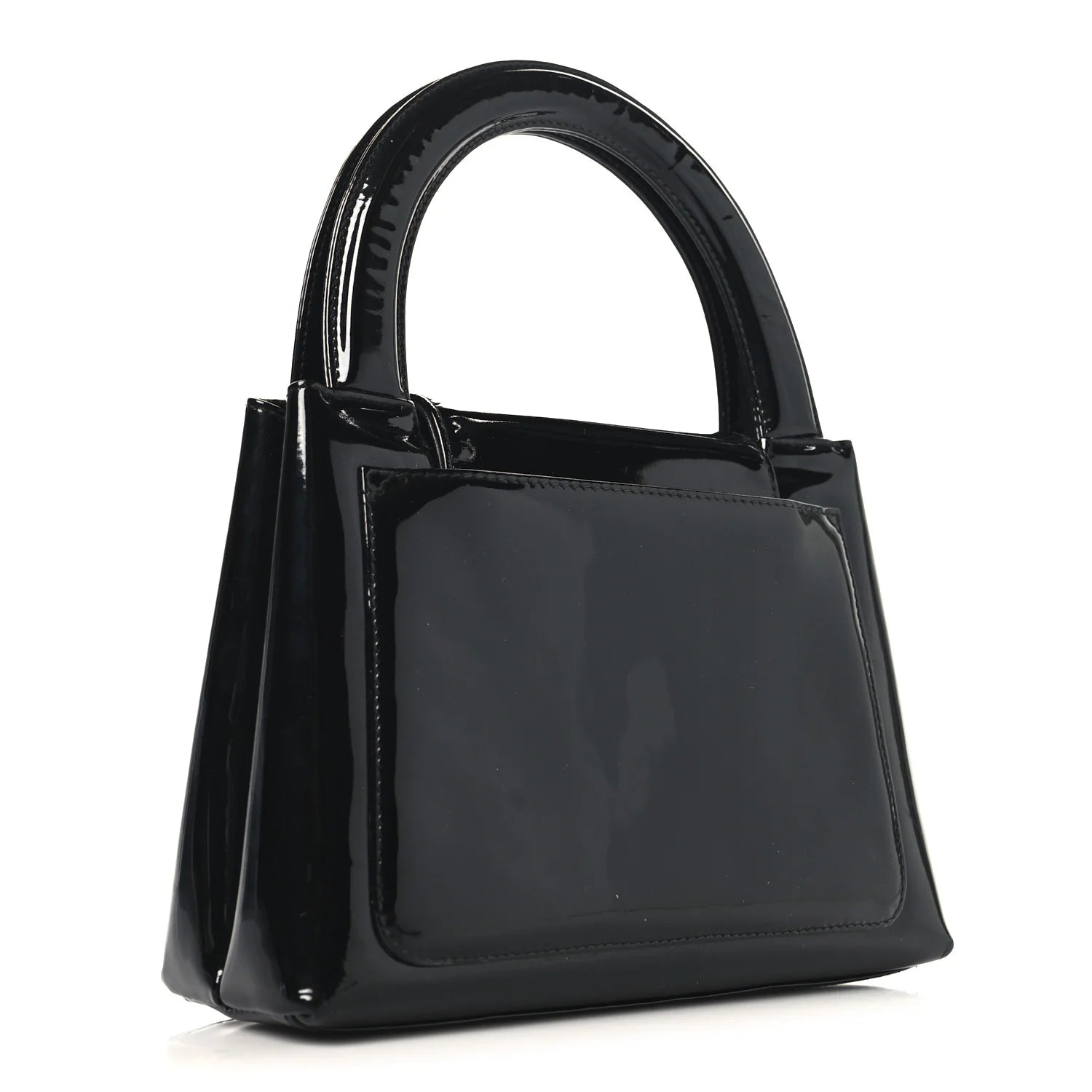 Patent Small Kelly Flap Bag Black