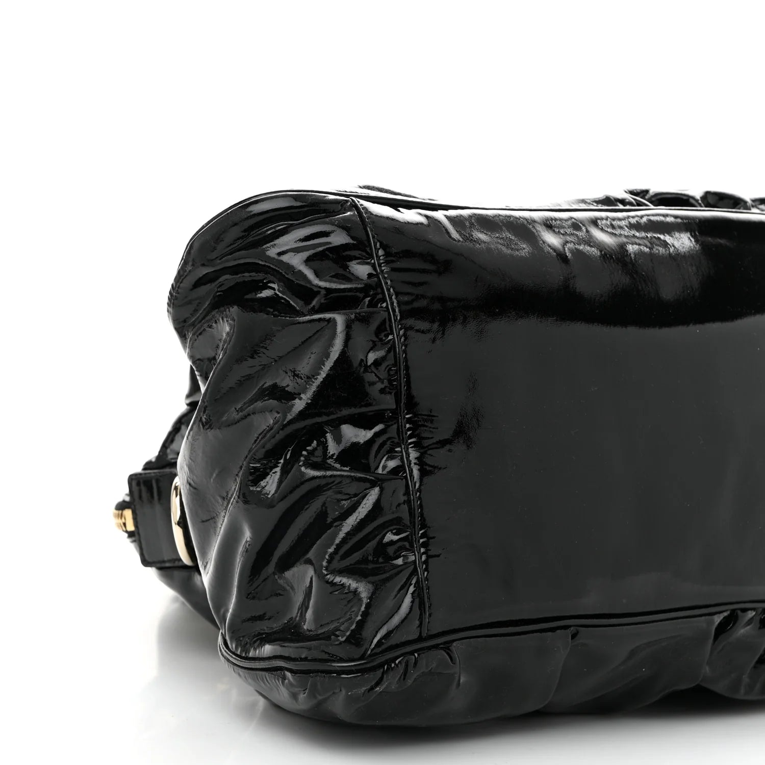 Patent Large Hysteria Top Handle Bag Black