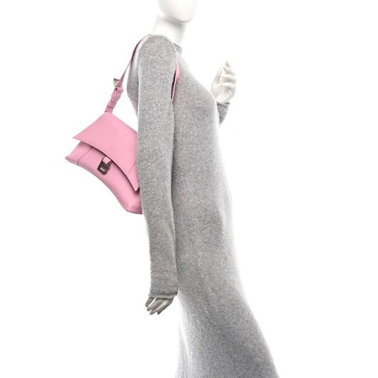 Semi Shiny Smooth Calfskin Small Downtown Shoulder Bag Candy Pink