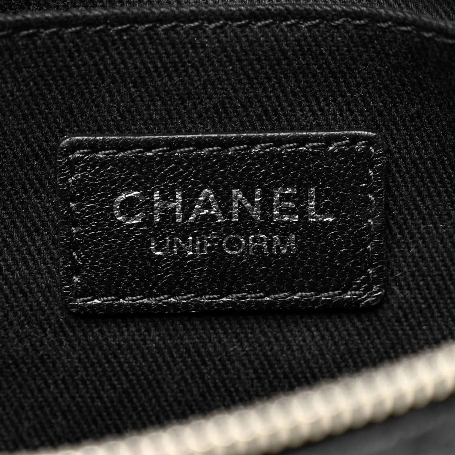 Grained Calfskin Quilted Waist Belt Bag Black