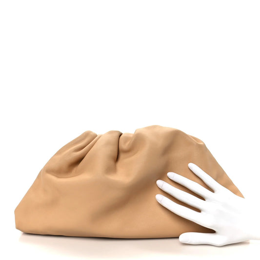 Smooth Butter Calf the Pouch Oversized Clutch Almond