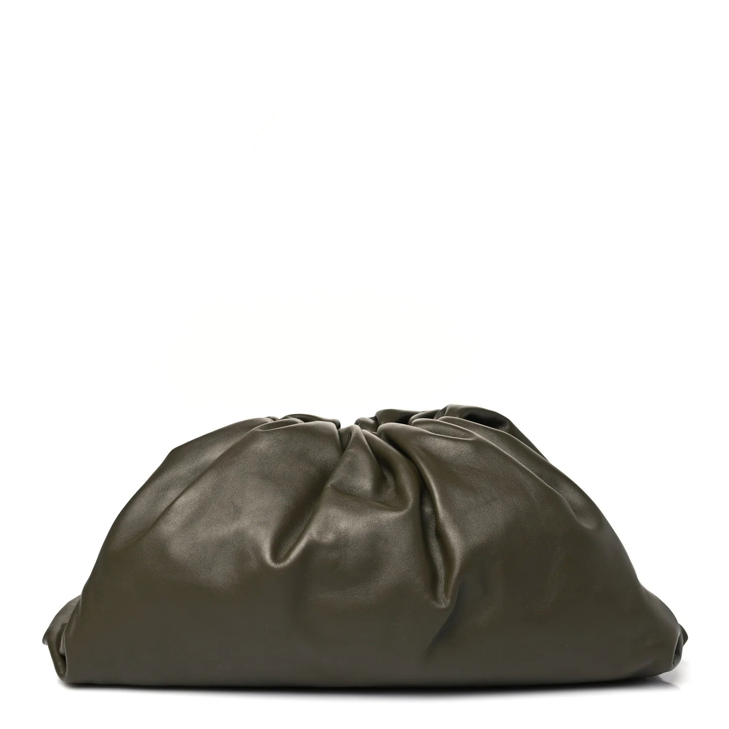 Smooth Butter Calf the Pouch Oversized Clutch Kaki Fondent