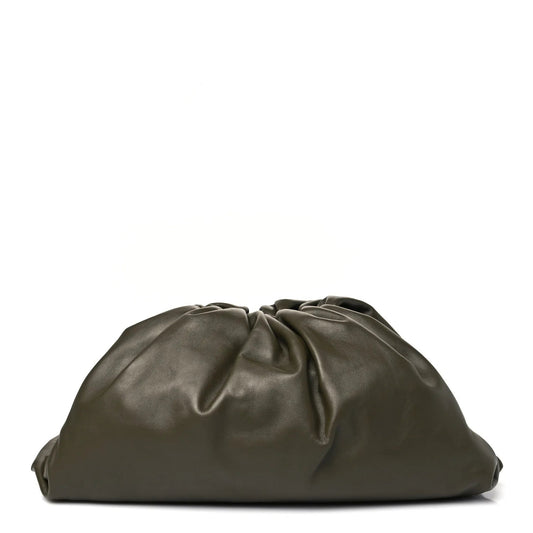 Smooth Butter Calf the Pouch Oversized Clutch Kaki Fondent