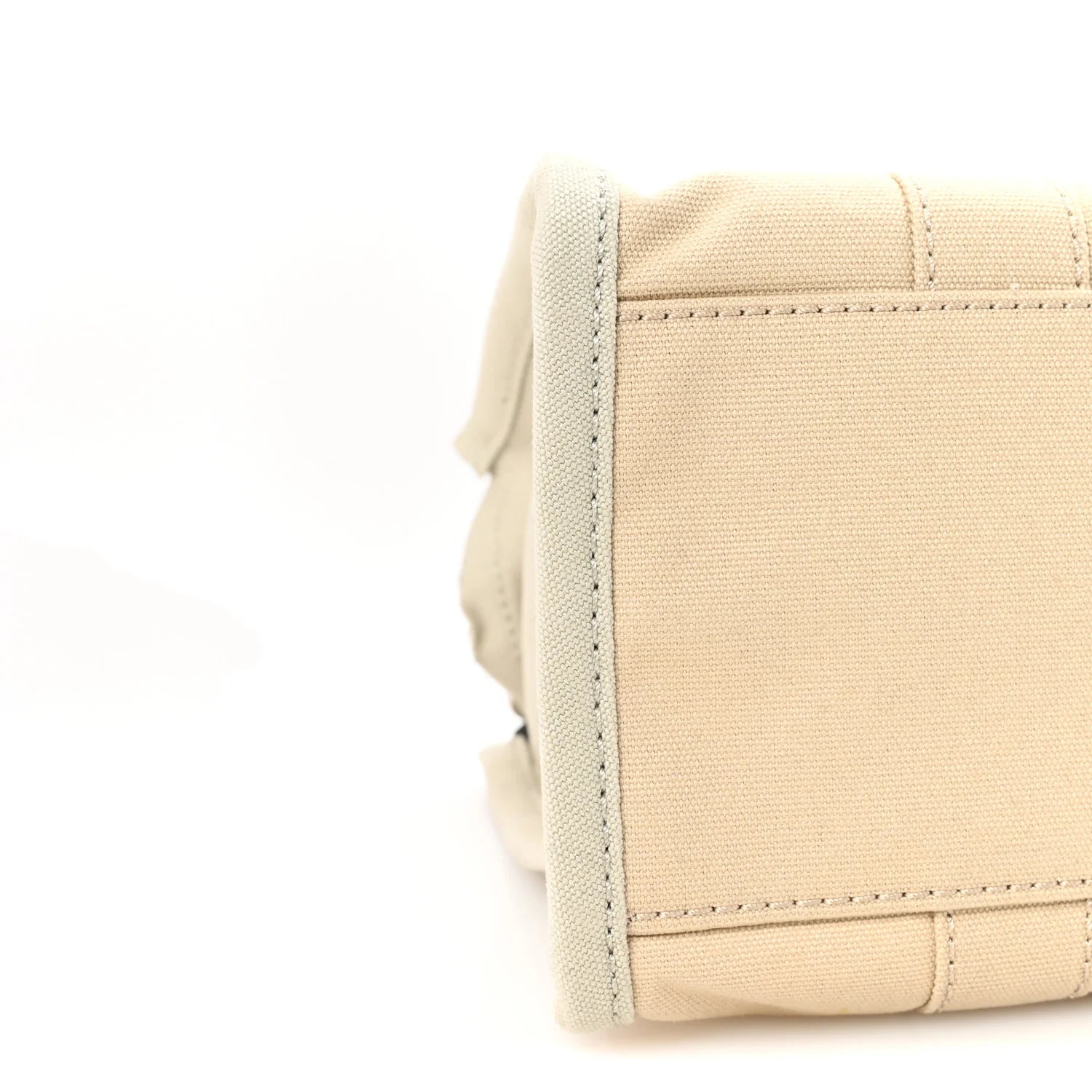 Cotton Canvas Colorblock Medium the Traveler Tote Bag Beige Multicolor