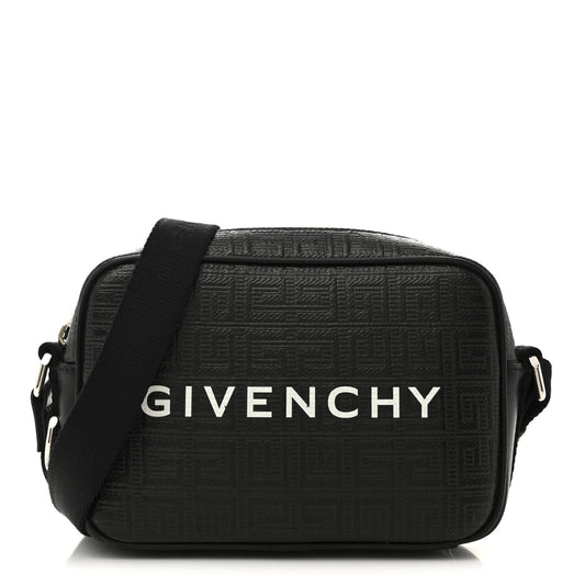 Coated Canvas Logo Embossed G Essentials Camera Bag Black