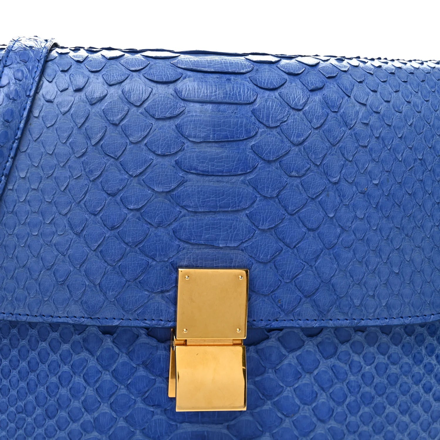 Snakeskin Medium Classic Box Flap Blue