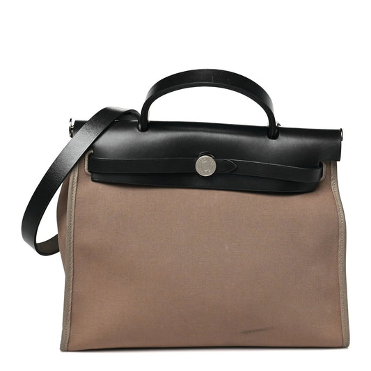 Toile Officier Vache Hunter Herbag Zip 31 PM Etoupe Bleu Indigo