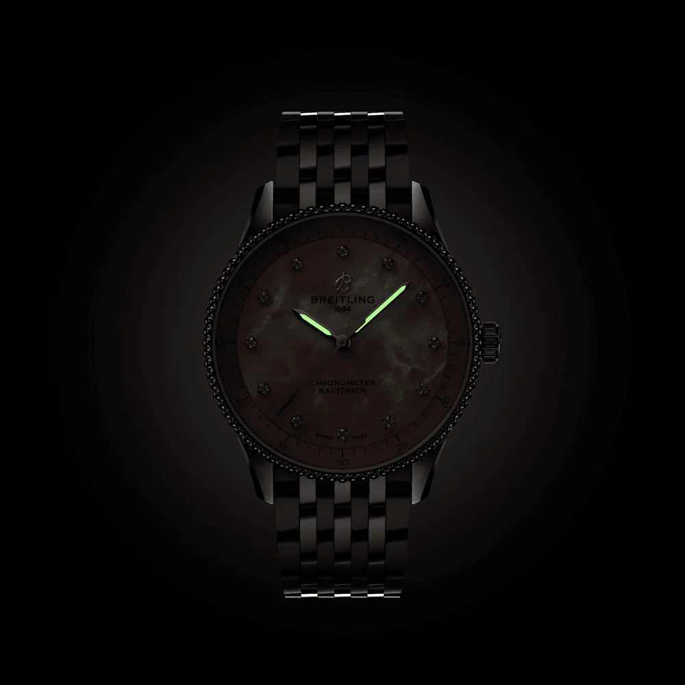 Unworn 2024,  Navitimer 32, Stainless Steel and 12 Diamonds, Ref# A77320D91K1A1, Box and Papers