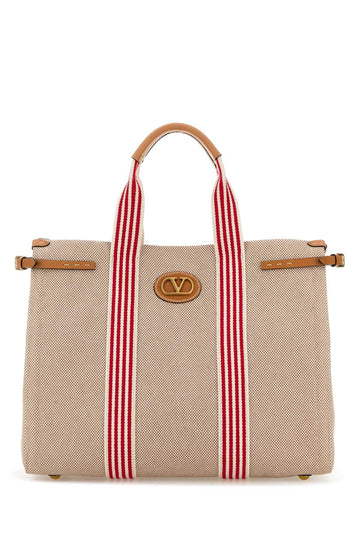 TWO-TONE CANVAS VLOGO SHOPPING BAG