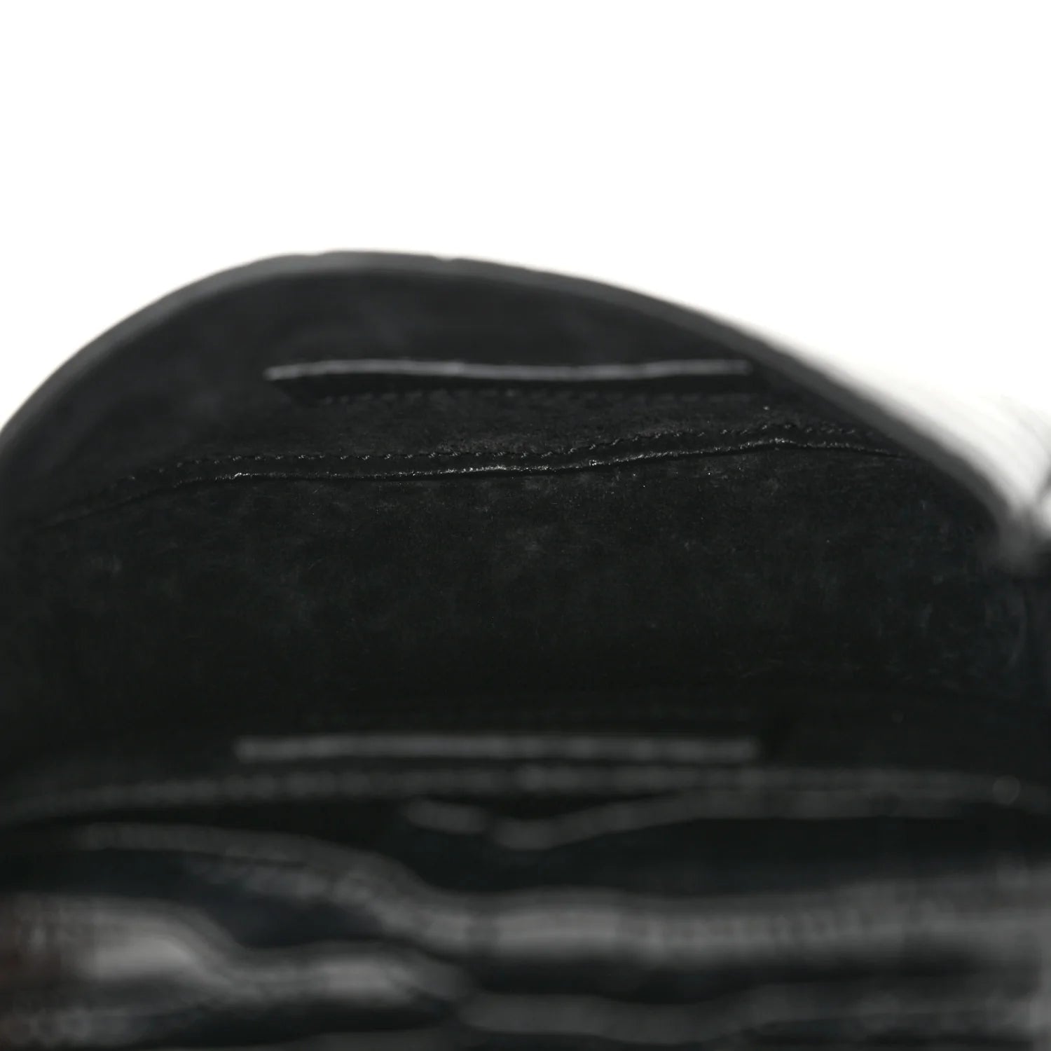 Crocodile Embossed Calfskin Small Kaia Satchel Black