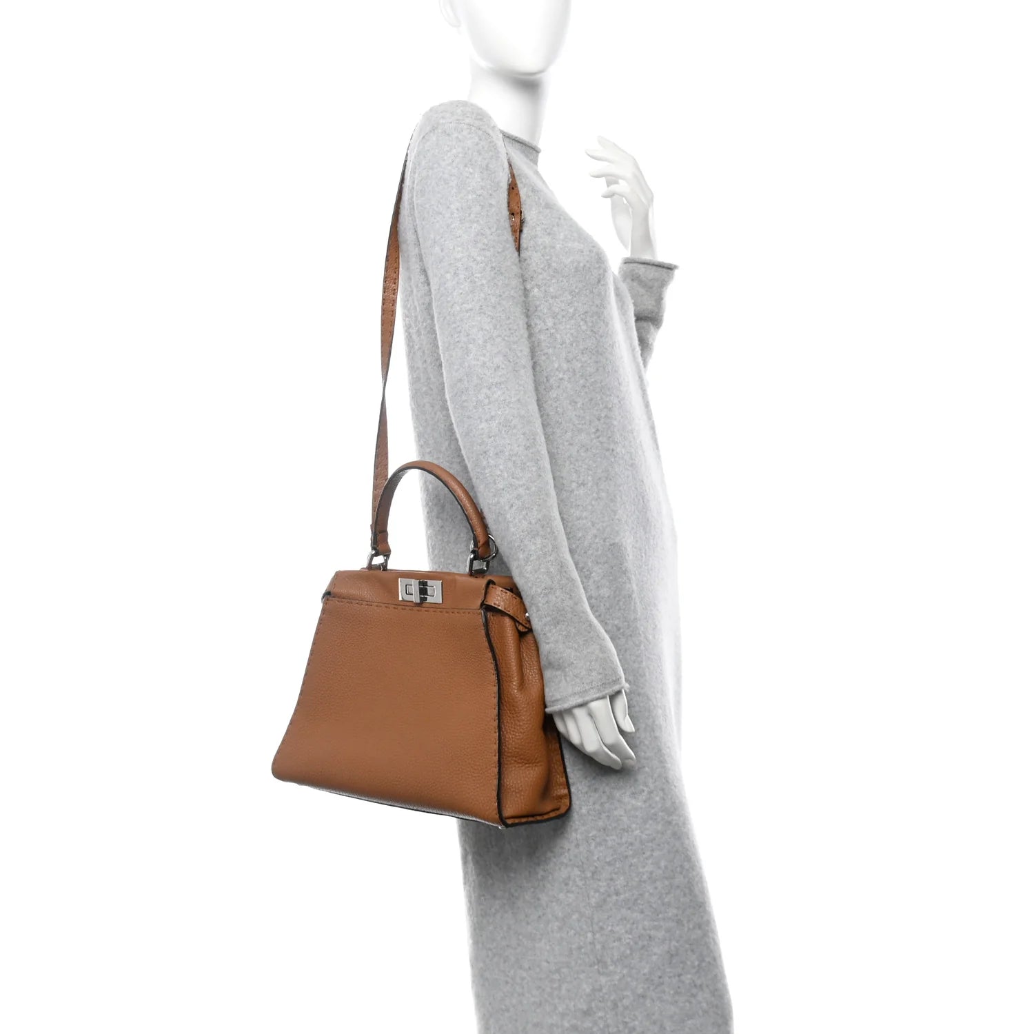 Cuoio Romano Selleria Bi-Color Medium Peekaboo Iconic Satchel Mou Deserto