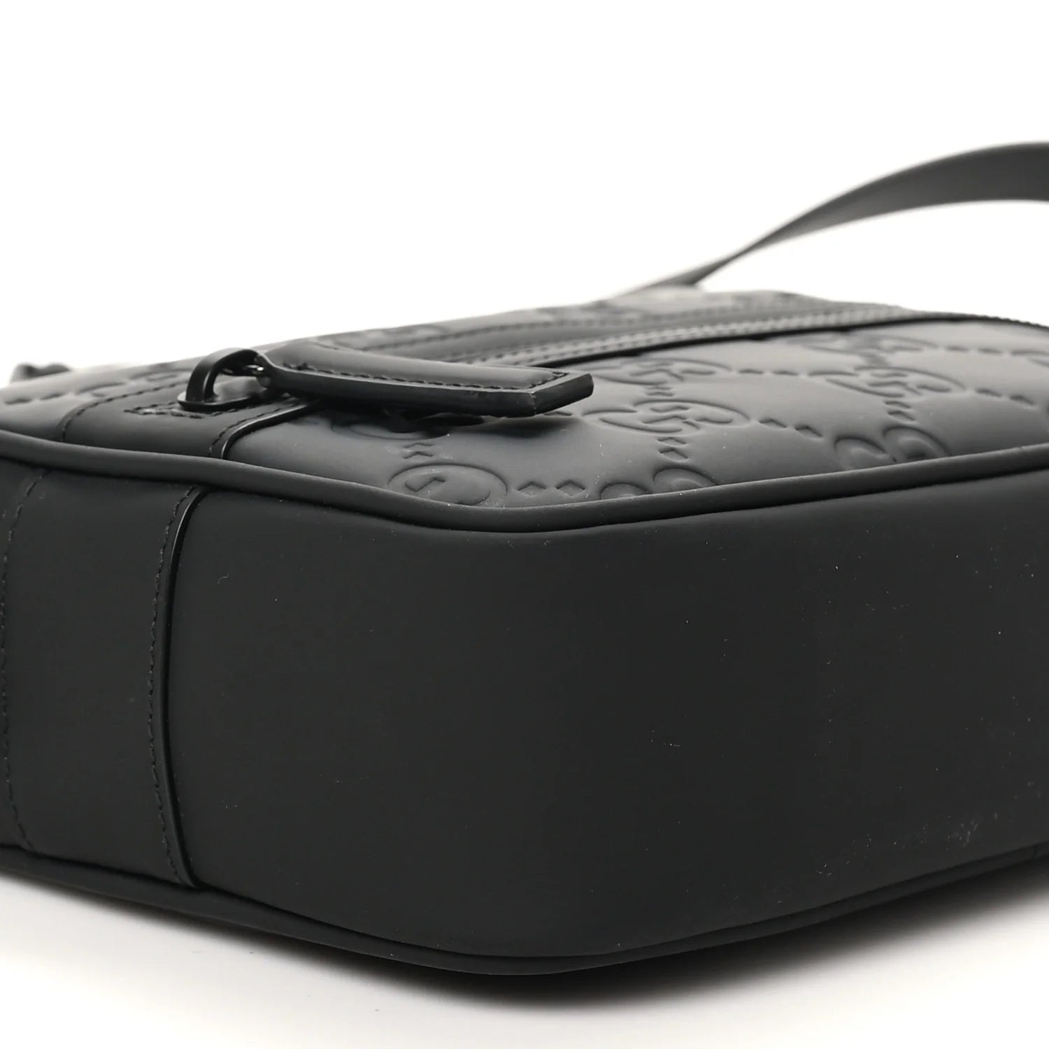 Rubber Effect Calfskin GG Mini Crossbody Bag Black