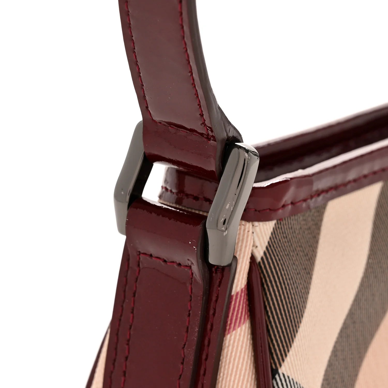 Patent Nova Check Newbury Dark Red