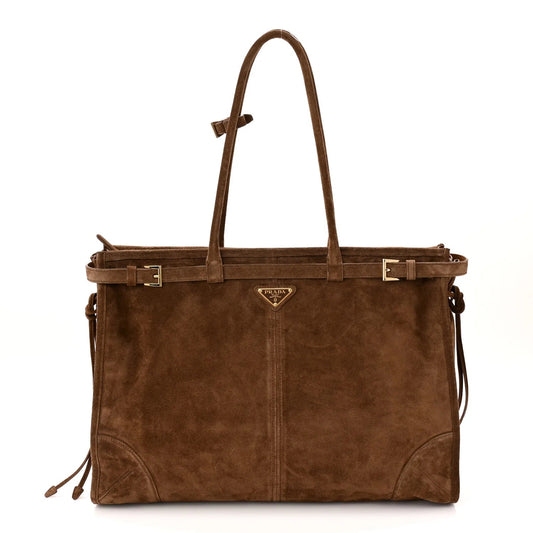 Suede Extra Large Bonnie Shoulder Bag Cocoa Brown