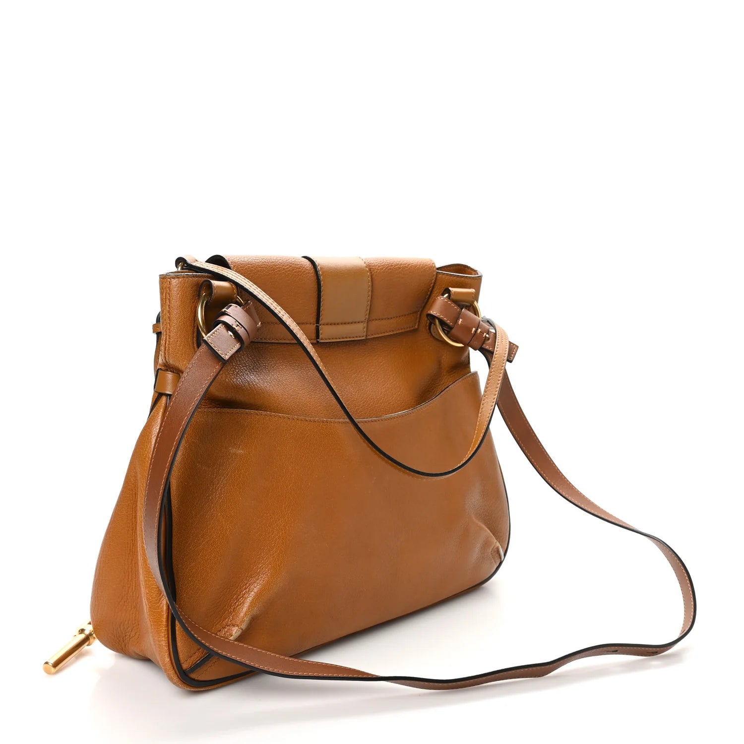 Grained Lambskin Medium Lexa Shoulder Bag Mustard Brown
