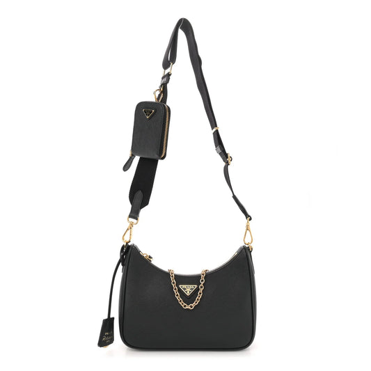 Saffiano Lux Re-Edition 2005 Shoulder Bag Black
