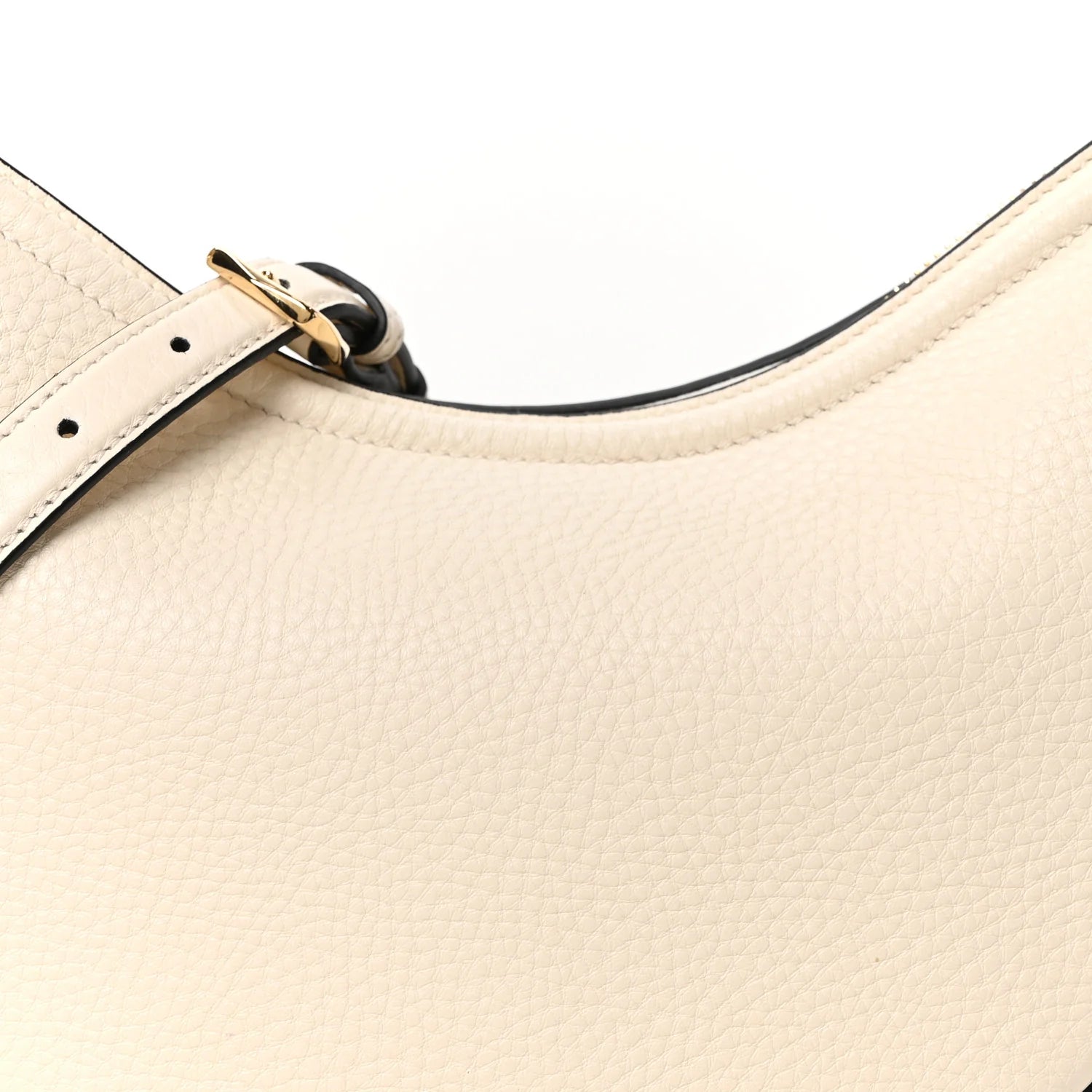 Grainy Calfskin Small Vlogo Moon Hobo Bag Ivory